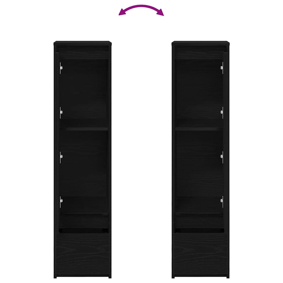 Highboard 29,5x34x119,5 cm spaanplaat zwart eikenkleurig