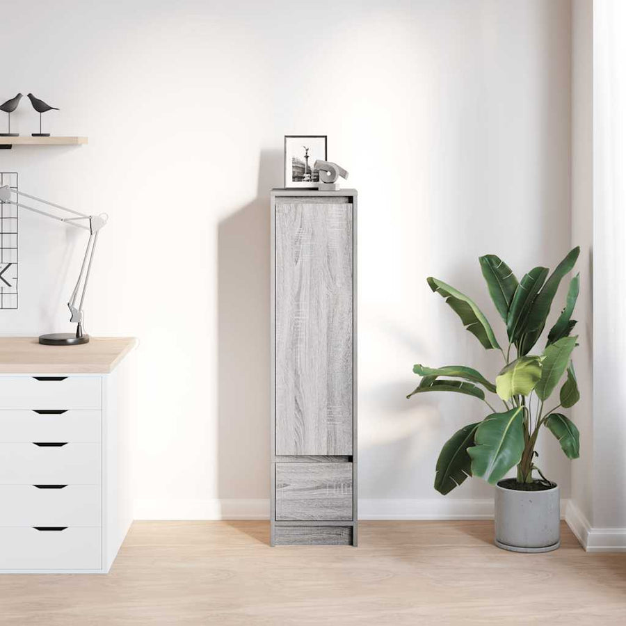 Highboard 29,5x34x119,5 cm spaanplaat grijs sonoma