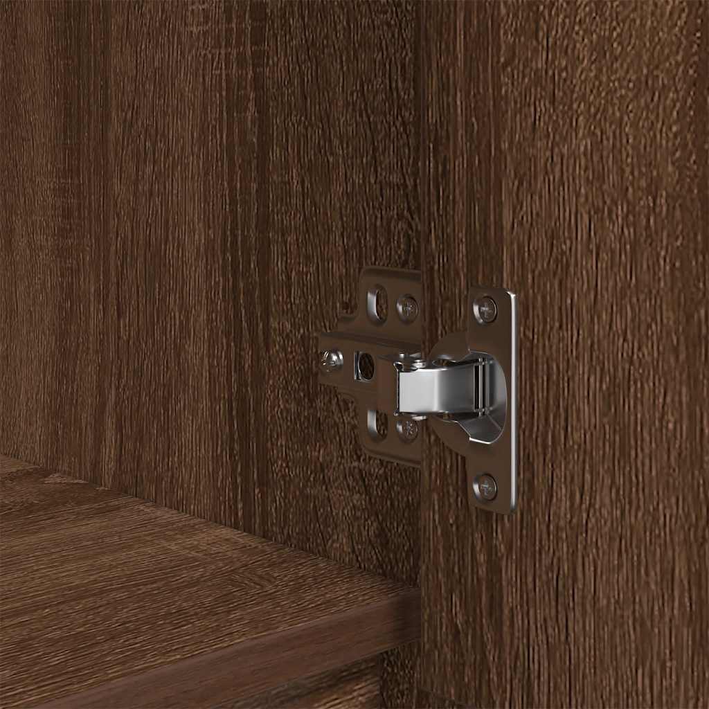 Hoge kast 29,5x34x119,5 cm spaanplaat bruin eikenkleurig