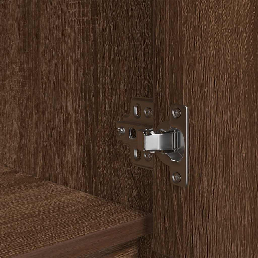 Hoge kast 29,5x34x119,5 cm spaanplaat bruin eikenkleurig