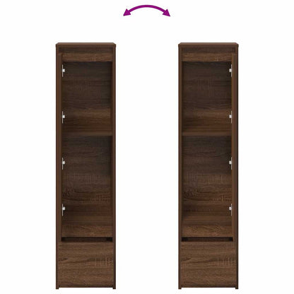 Hoge kast 29,5x34x119,5 cm spaanplaat bruin eikenkleurig