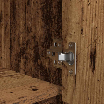 Hoge kast 29,5x34x119,5 cm bewerkt hout oud hout