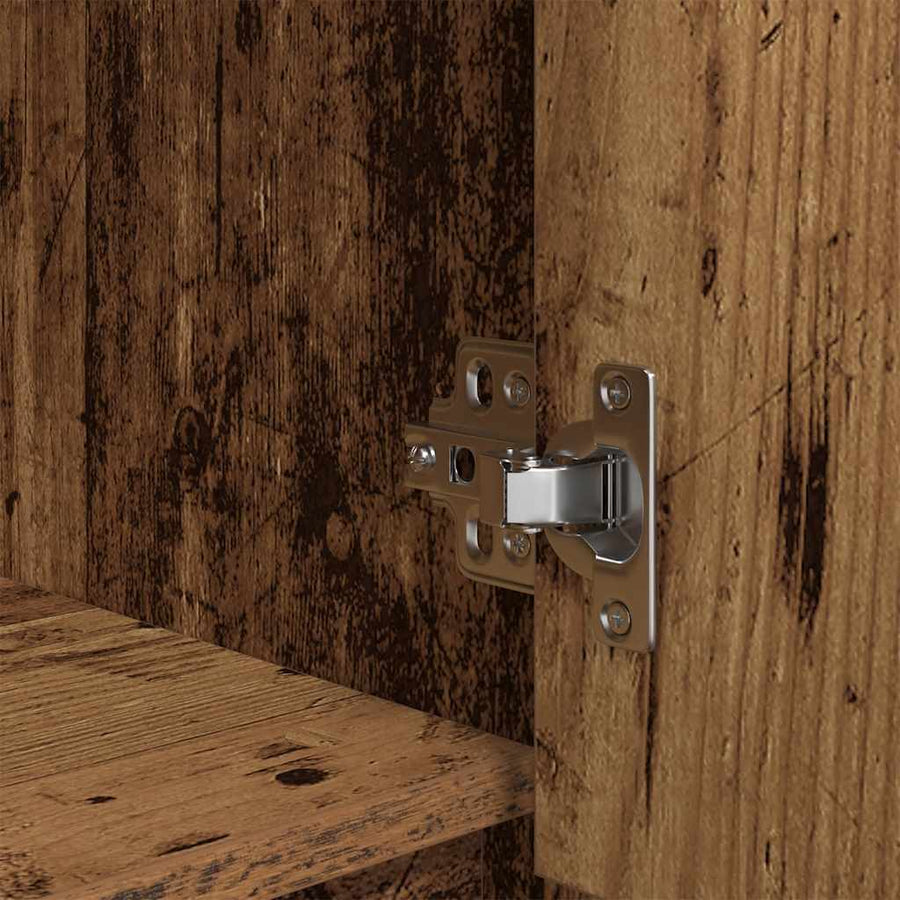Hoge kast 29,5x34x119,5 cm bewerkt hout oud hout