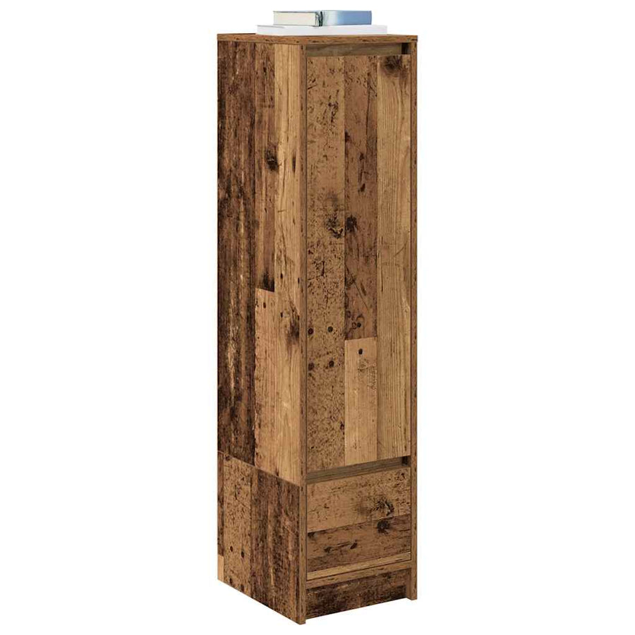 Hoge kast 29,5x34x119,5 cm bewerkt hout oud hout