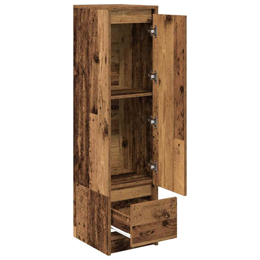 Hoge kast 29,5x34x119,5 cm bewerkt hout oud hout
