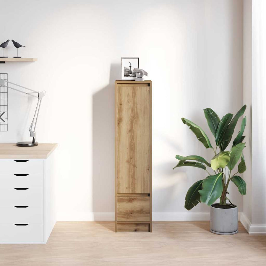 Highboard 29,5x34x119,5 cm spaanplaat eikenkleurig eikenkleurig