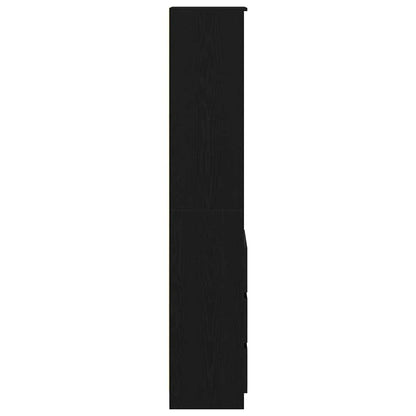 Highboard 37,5x35x180 cm spaanplaat zwart eikenkleurig