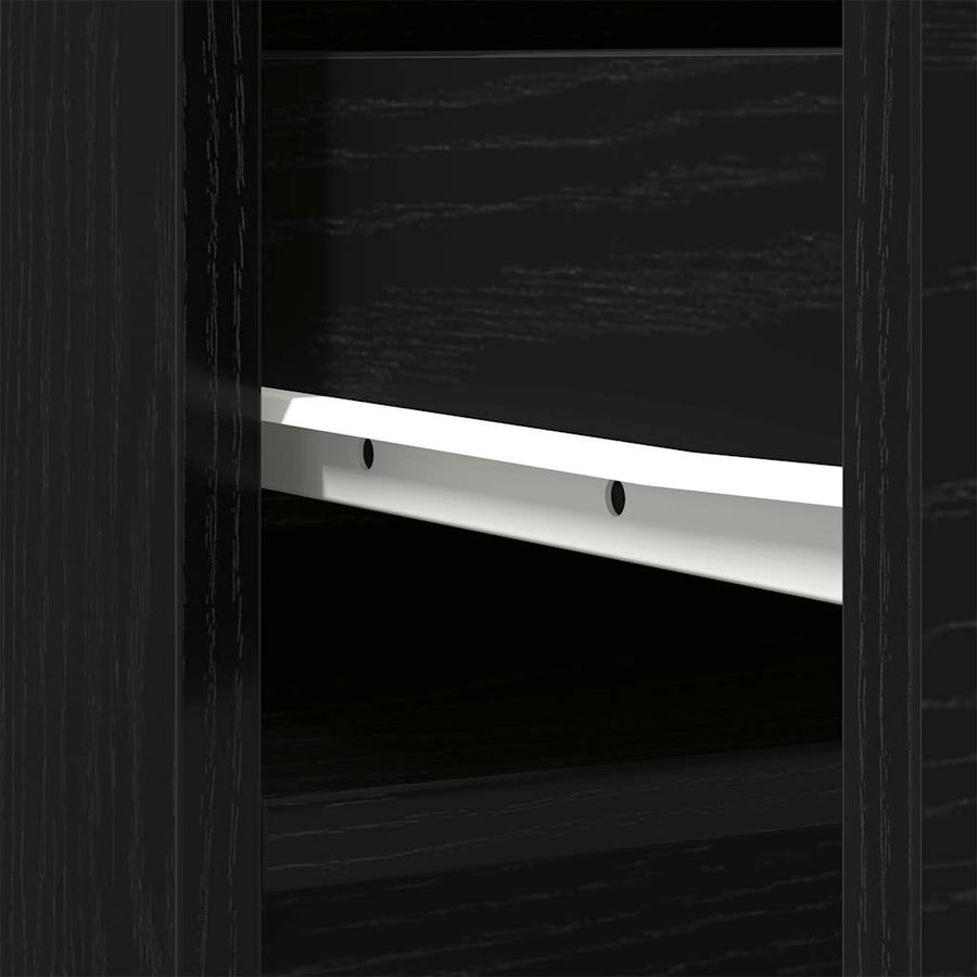 Highboard 37,5x35x180 cm spaanplaat zwart eikenkleurig