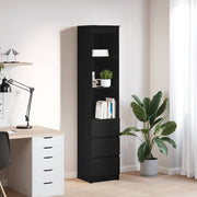Highboard 37,5x35x180 cm spaanplaat zwart eiken