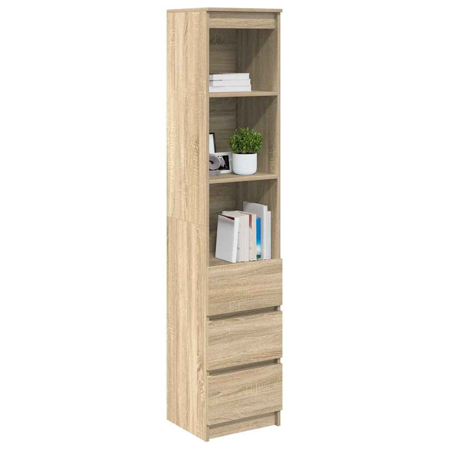 Highboard 37,5x35x180 cm spaanplaat sonoma eikenkleurig
