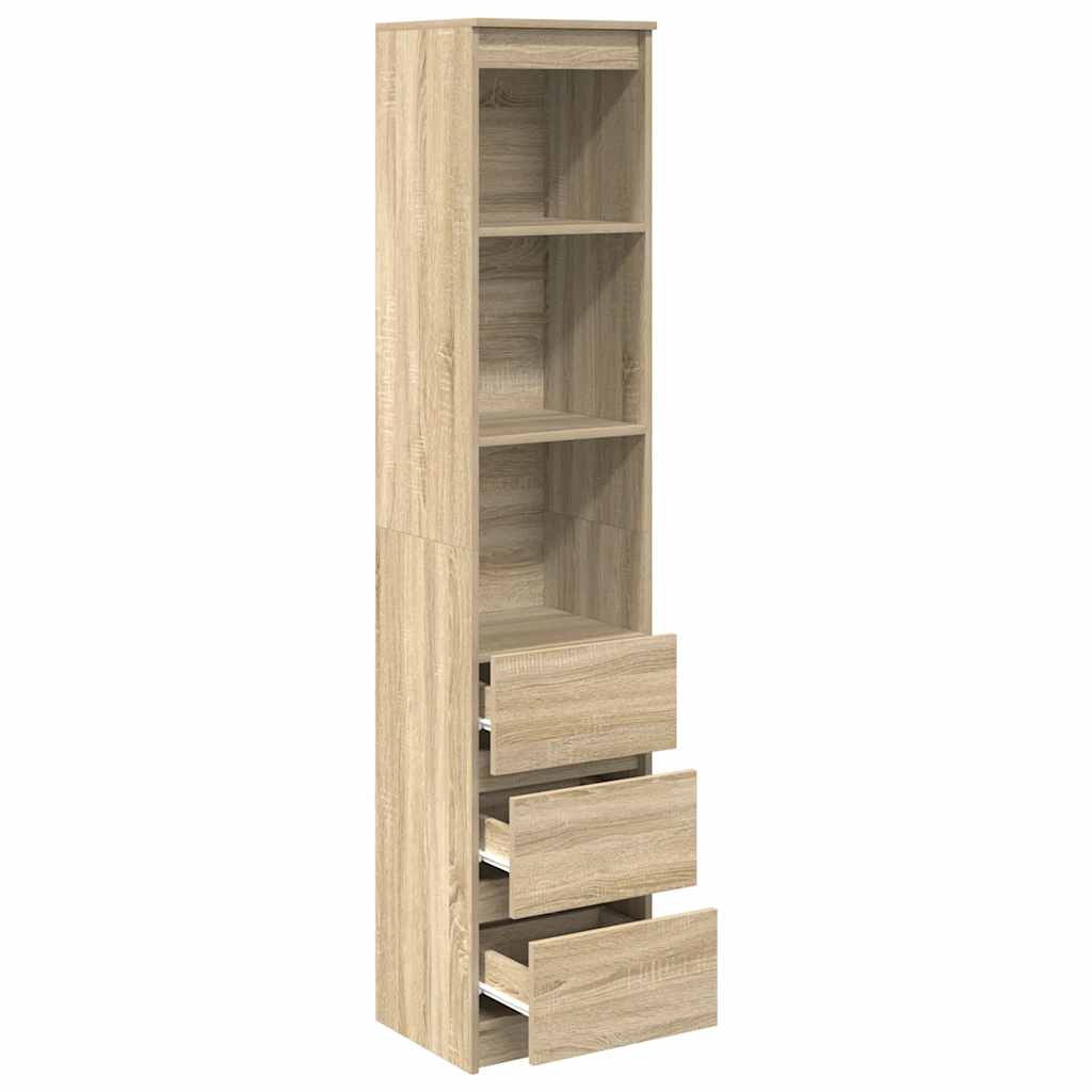 Highboard 37,5x35x180 cm spaanplaat sonoma eikenkleurig