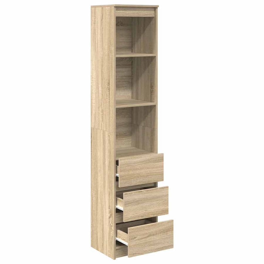 Highboard 37,5x35x180 cm spaanplaat sonoma eikenkleurig