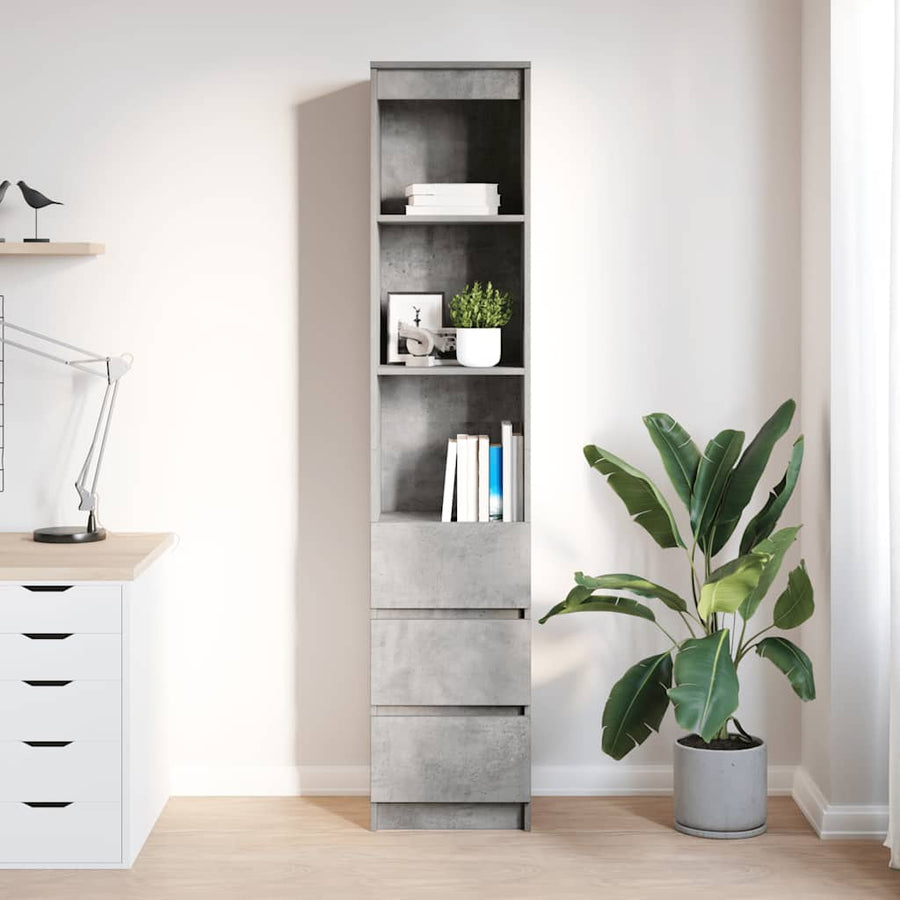 Highboard 37,5x35x180 cm spaanplaat betongrijs