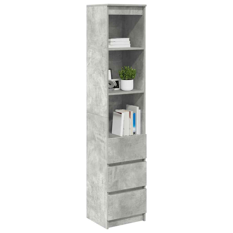 Highboard 37,5x35x180 cm spaanplaat betongrijs