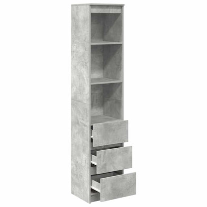 Highboard 37,5x35x180 cm spaanplaat betongrijs