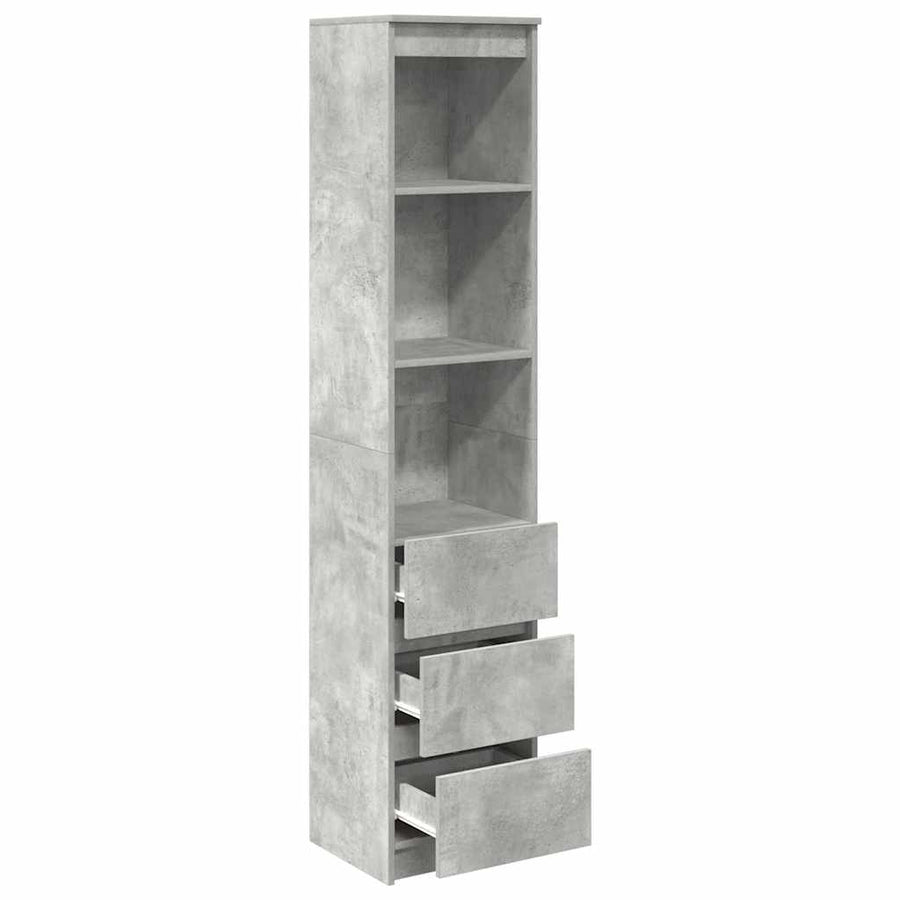 Highboard 37,5x35x180 cm spaanplaat betongrijs