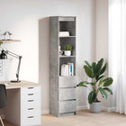 Highboard 37.5x35x180 cm chipboard concrete grey