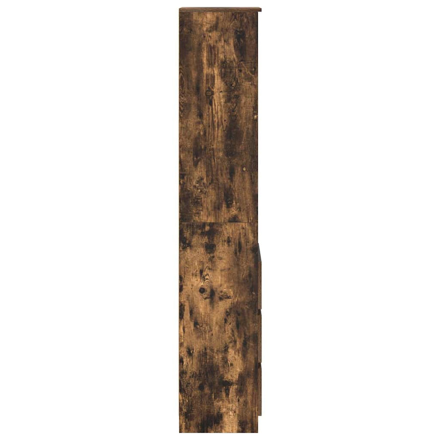 Hoge kast 37,5x35x180 cm spaanplaat gerookt eikenkleurig