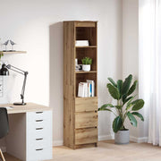 Hoge kast 37,5x35x180 cm bewerkt hout eikenkleur
