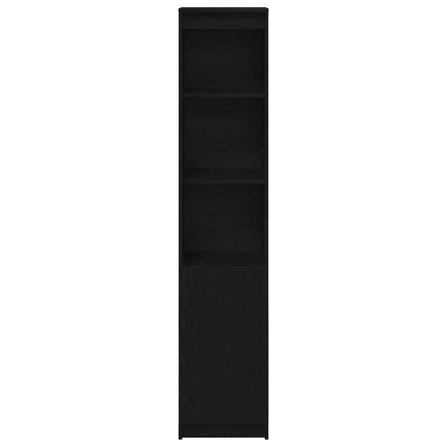 Highboard 37,5x35x180 cm spaanplaat zwart eikenkleurig