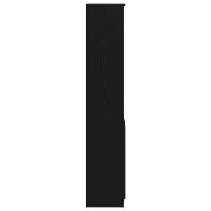 Highboard 37,5x35x180 cm spaanplaat zwart eikenkleurig