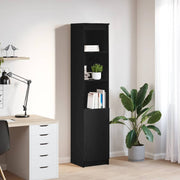 Highboard 37,5x35x180 cm spaanplaat zwart eiken
