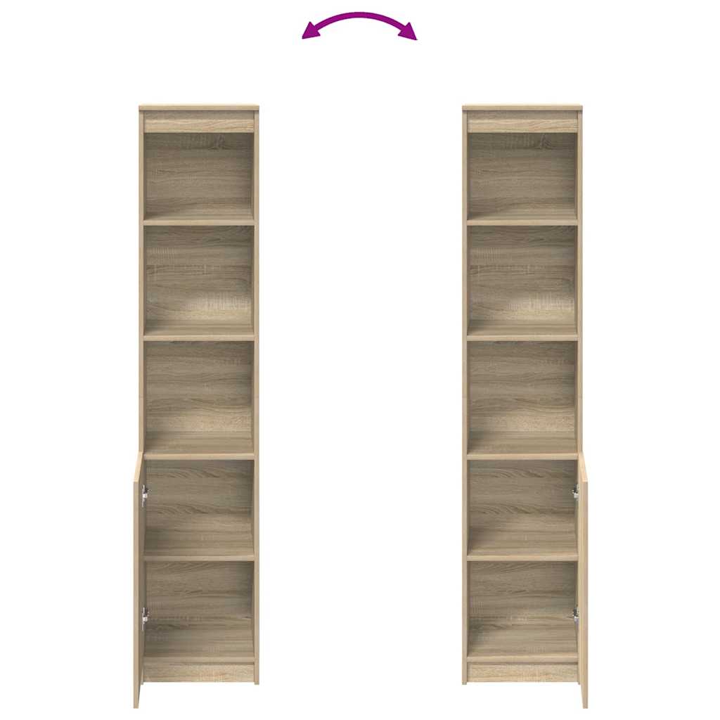 Highboard 37,5x35x180 cm spaanplaat sonoma eikenkleurig