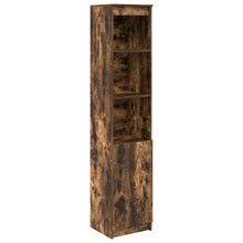 Hoge kast 37,5x35x180 cm spaanplaat gerookt eikenkleurig