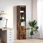 Hoge kast 37,5x35x180 cm spaanplaat gerookt eiken