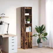 Hoge kast 37,5x35x180 cm spaanplaat gerookt eiken