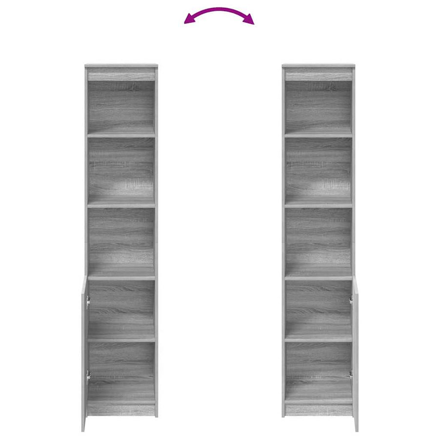 Hoge kast 37,5x35x180 cm spaanplaat grijs sonoma