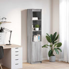 Hoge kast 37,5x35x180 cm spaanplaat grijs
