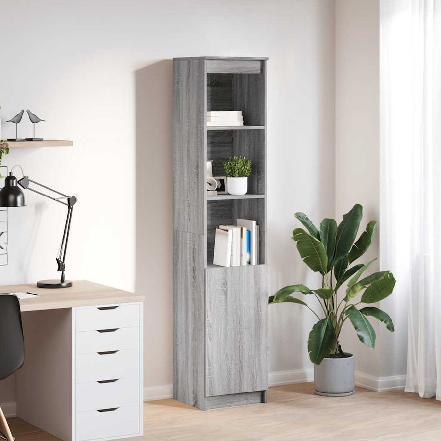 Hoge kast 37,5x35x180 cm spaanplaat grijs sonoma