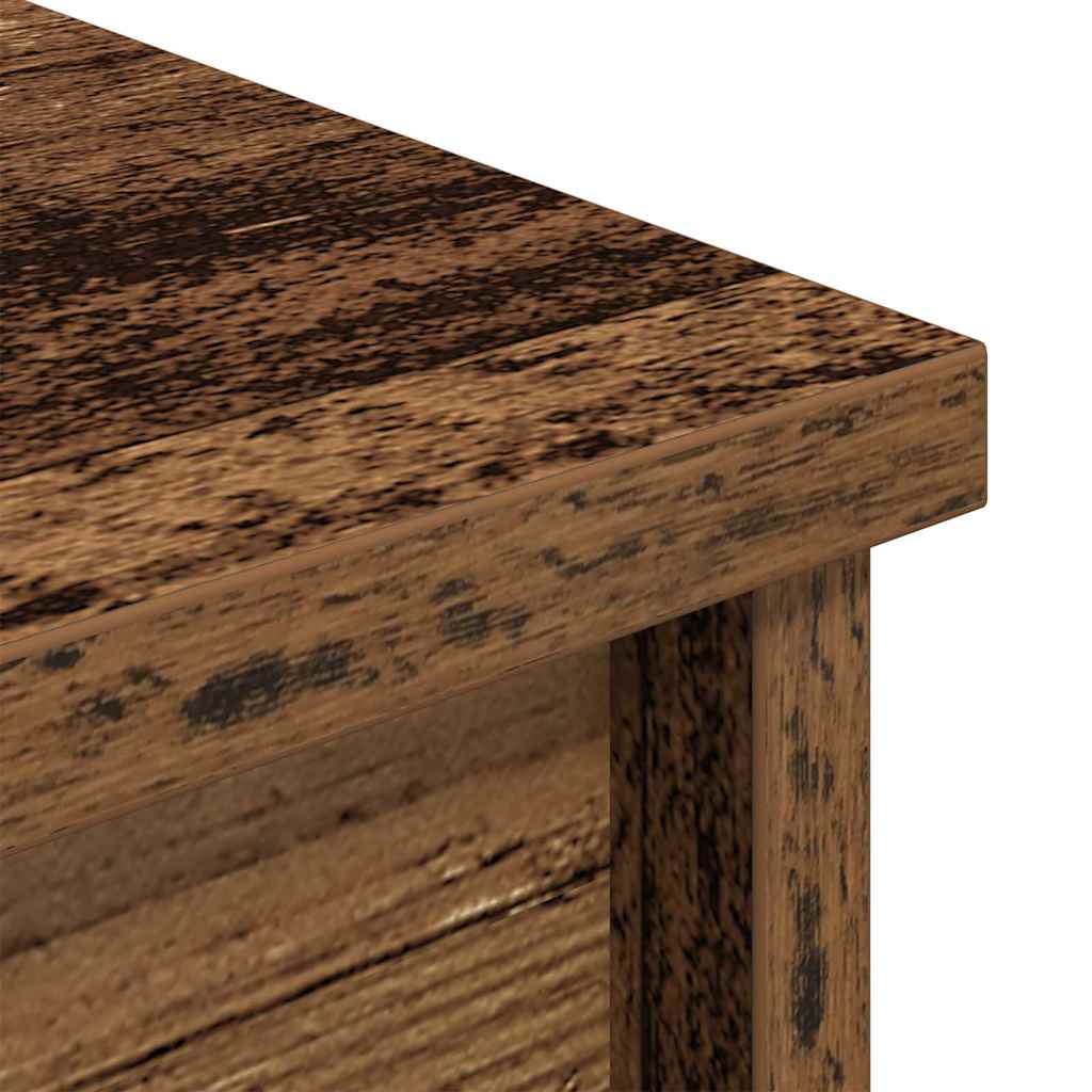 Hoge kast 37,5x35x180 cm bewerkt hout oud houtkleurig