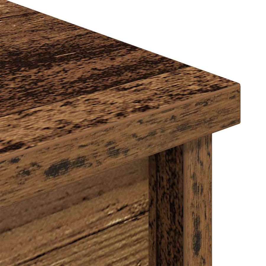 Hoge kast 37,5x35x180 cm bewerkt hout oud houtkleurig