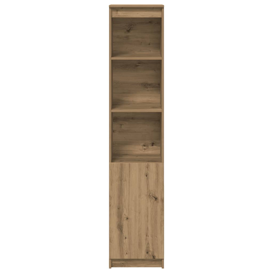 Hoge kast 37,5x35x180 cm bewerkt hout artisanaal eikenkleur