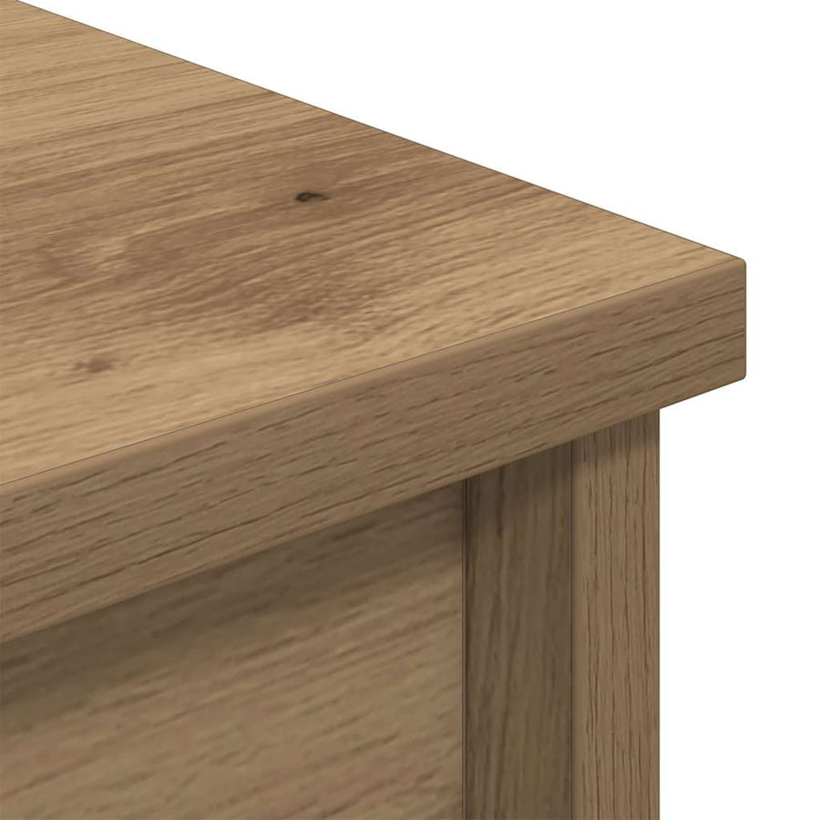 Hoge kast 37,5x35x180 cm bewerkt hout artisanaal eikenkleur