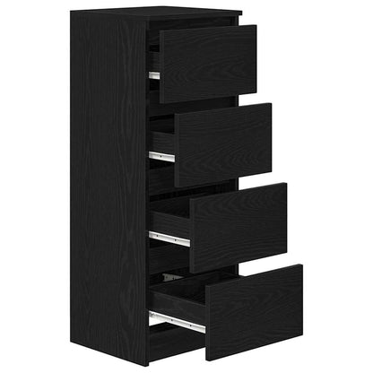 Dressoir 37,5x35x99 cm spaanplaat zwart eikenkleurig