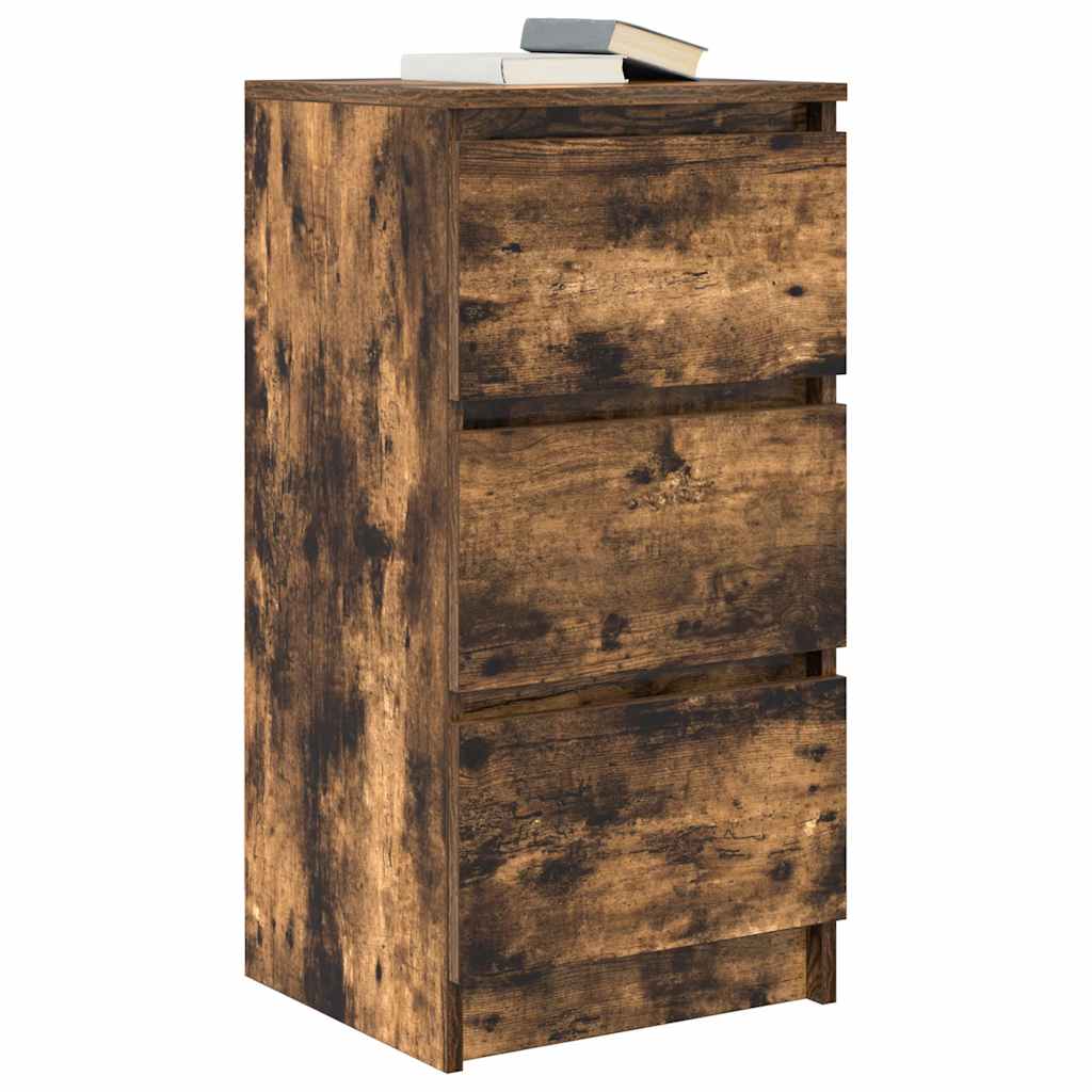 Dressoir 37,5x35x76 cm bewerkt hout gerookt eikenkleurig