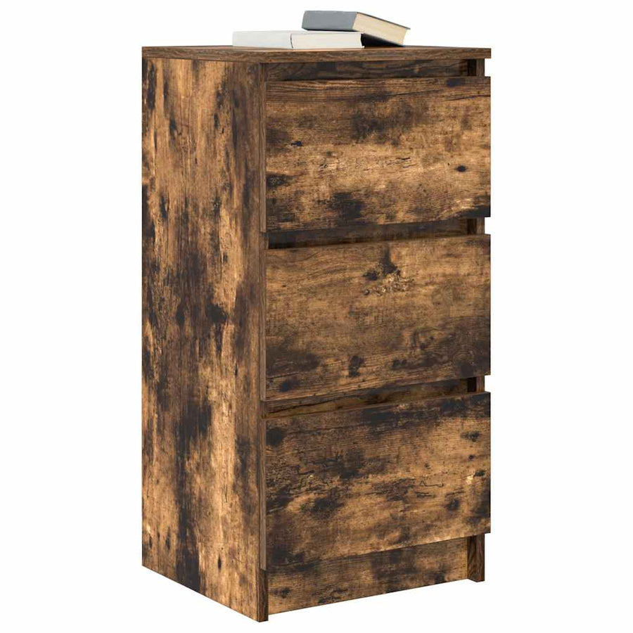 Dressoir 37,5x35x76 cm bewerkt hout gerookt eikenkleurig
