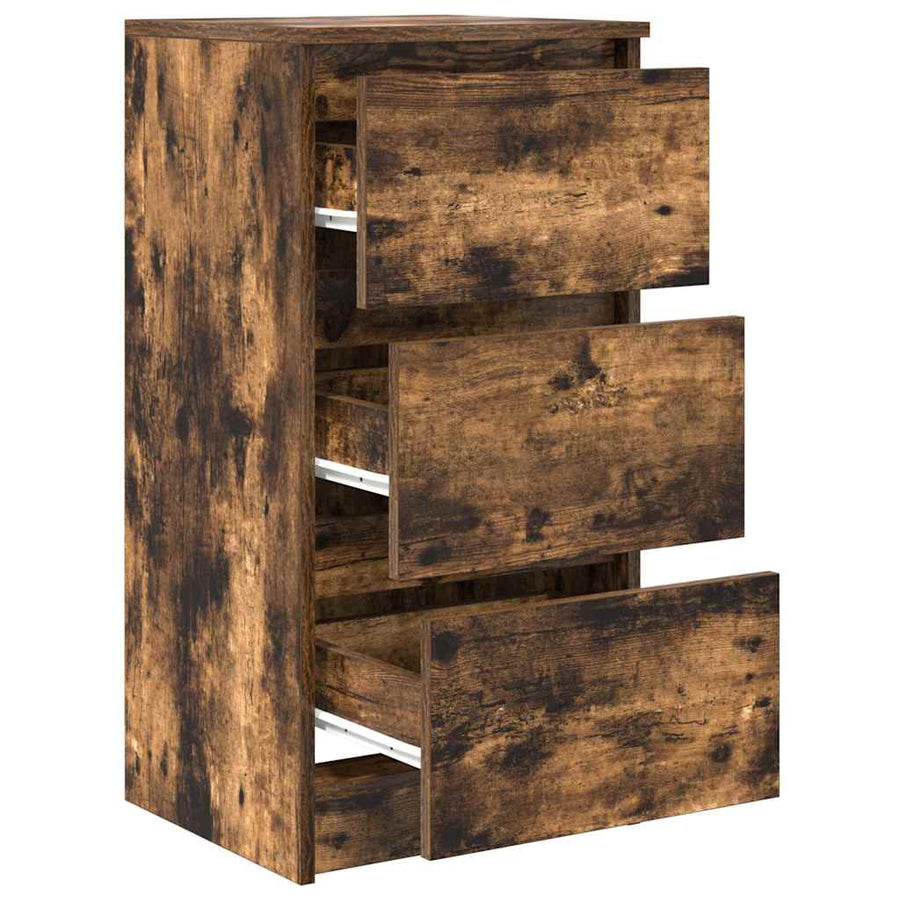 Dressoir 37,5x35x76 cm bewerkt hout gerookt eikenkleurig