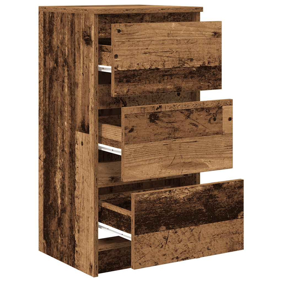 Dressoir 37,5x35x76 cm bewerkt hout oud houtkleurig