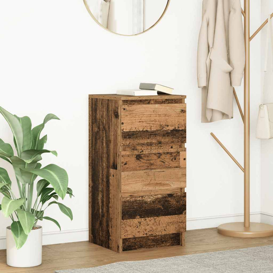 Dressoir 37,5x35x76 cm bewerkt hout oud houtkleurig