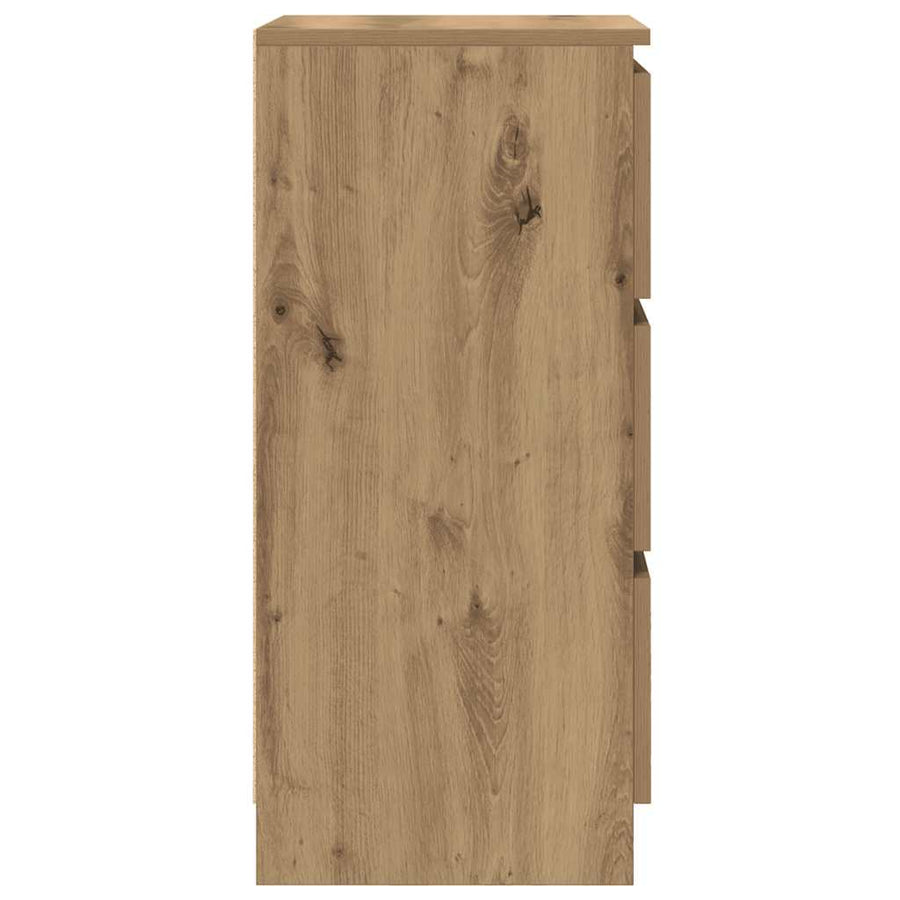 Dressoir 37,5x35x76 cm bewerkt hout artisanaal eikenkleurig