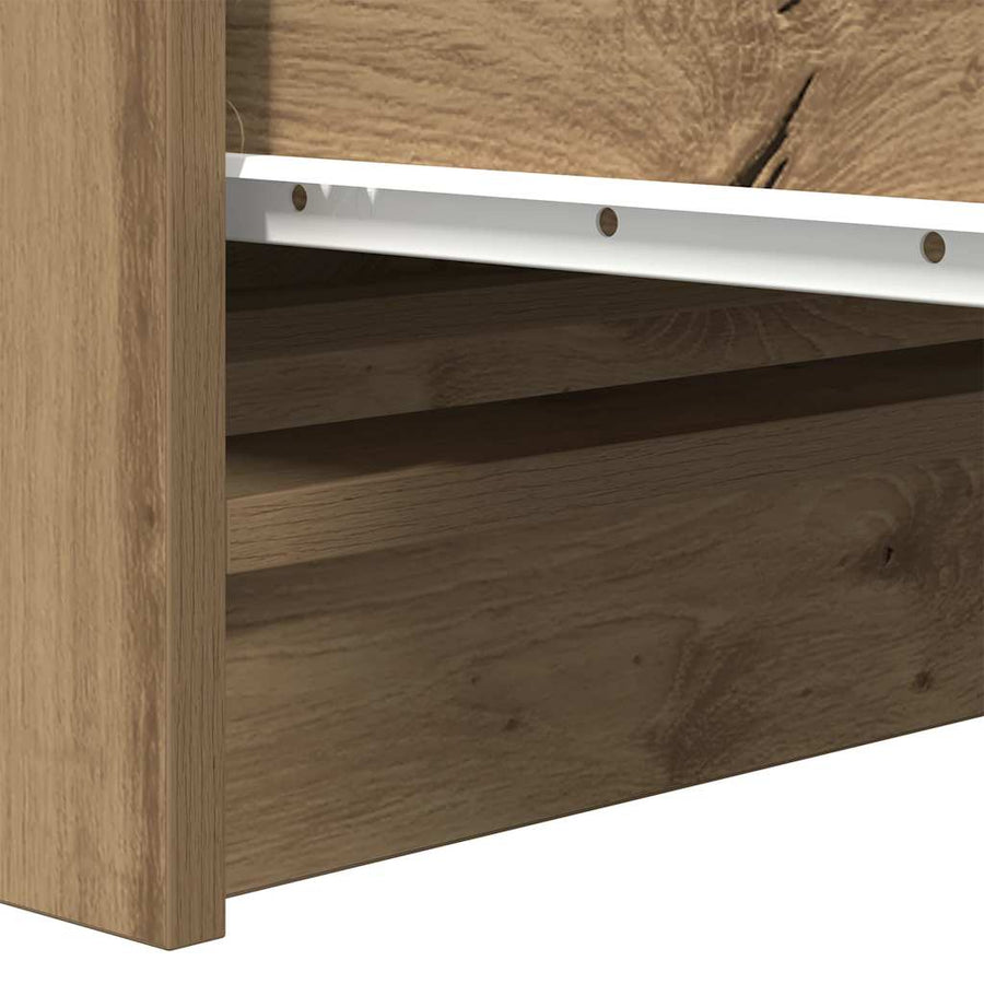 Dressoir 37,5x35x76 cm bewerkt hout artisanaal eikenkleurig