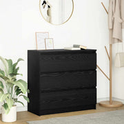 Dressoir 80x35x76 cm spaanplaat zwart eiken
