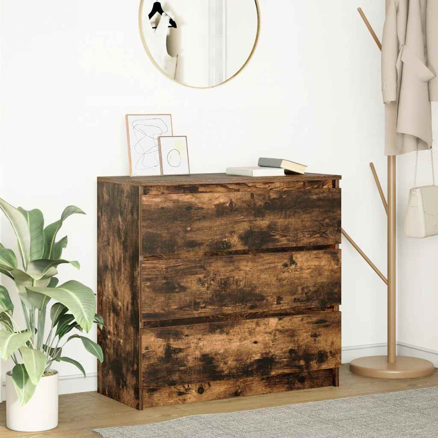 Dressoir 80x35x76 cm spaanplaat gerookt eikenkleurig