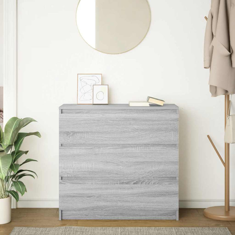Dressoir 80x35x76 cm spaanplaat grijs sonoma