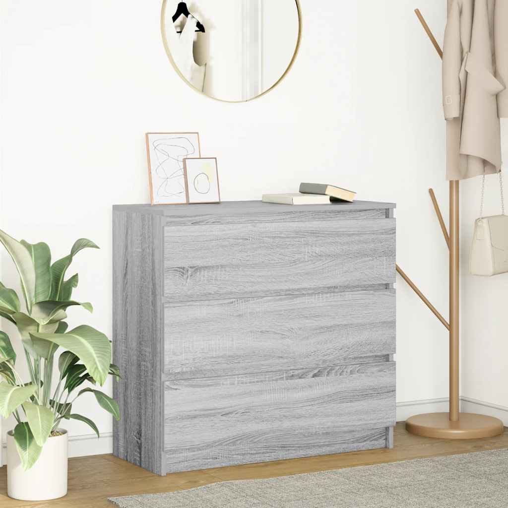 Dressoir 80x35x76 cm spaanplaat grijs sonoma