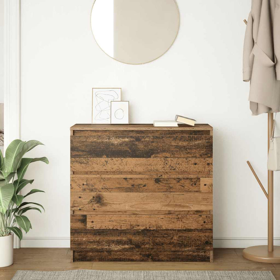 Dressoir 80x35x76 cm spaanplaat oud hout